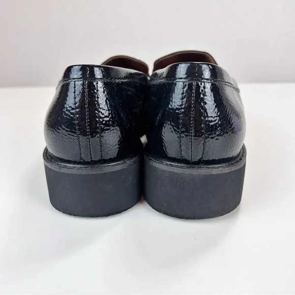 Franco Sarto Cason Loafer Size 9.5M Faux Patent Leather Bridle Bit Lug Sole - Picture 4 of 9